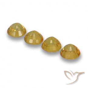 Gemme di Zaffiro Giallo intenso naturale da 2.79 ct, Rotondo, VVS-VS