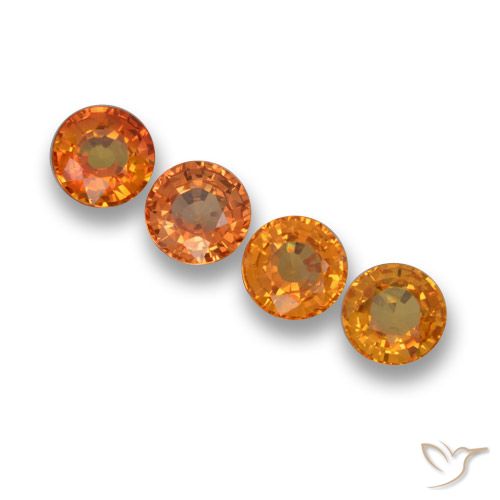 2.35ctw Naturale Arancione brillante Zaffiro, Rotondo, VVS-VS
