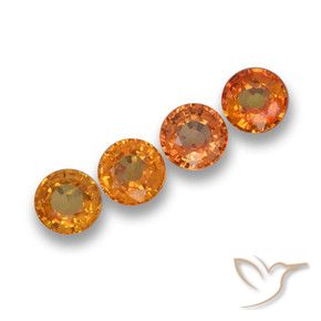 Gemme di Zaffiro Arancione brillante naturale da 2.35 ct, Rotondo, VVS-VS