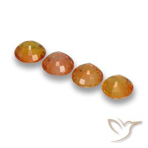 Gemme di Zaffiro Arancione brillante naturale da 2.35 ct, Rotondo, VVS-VS