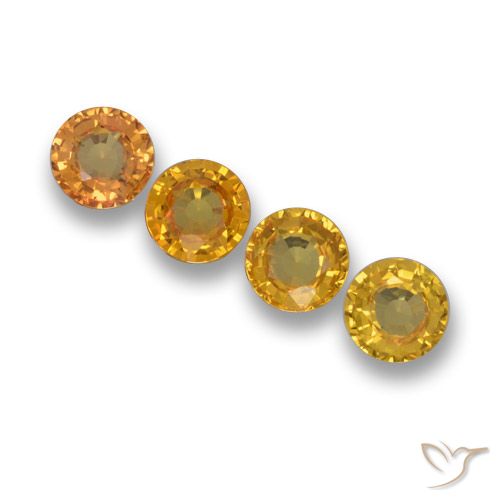 Gemme di Zaffiro Arancio dorato naturale da 2.17 ct, Rotondo, VVS