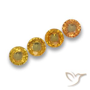 Gemme di Zaffiro Arancio dorato naturale da 2.17 ct, Rotondo, VVS