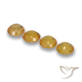 Gemme di Zaffiro Arancio dorato naturale da 2.17 ct, Rotondo, VVS