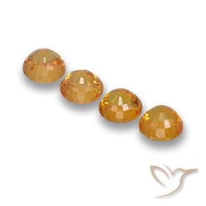 Gemme di Zaffiro Miele arancione naturale da 2.11 ct, Rotondo, VVS-VS