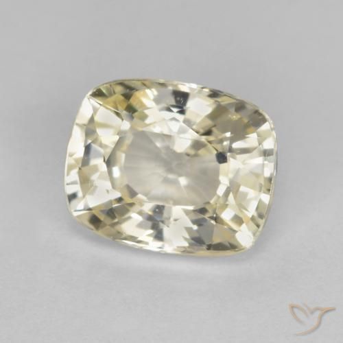 1.24ct Naturale Giallo chiaro Zaffiro, Cuscino, VVS-VS