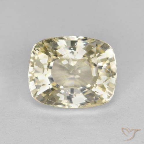 Zaffiro Giallo chiaro naturale da 1.24 ct, Cuscino, VVS-VS