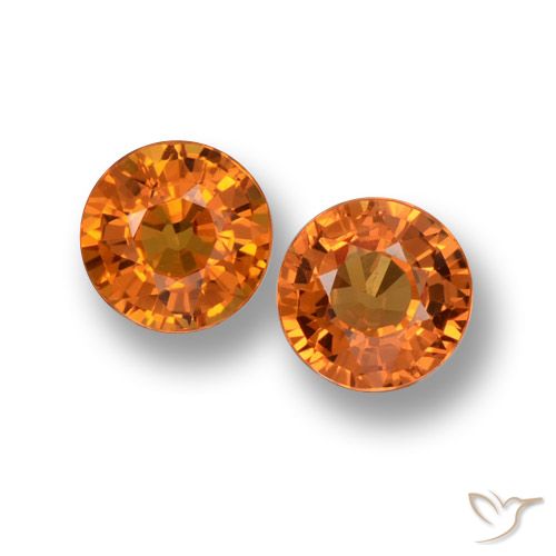1.23ctw Naturale Arancio giallastro Zaffiro, Rotondo, VVS-VS