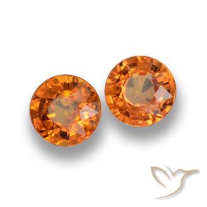 Gemme di Zaffiro Arancio giallastro naturale da 1.23 ct, Rotondo, VVS-VS