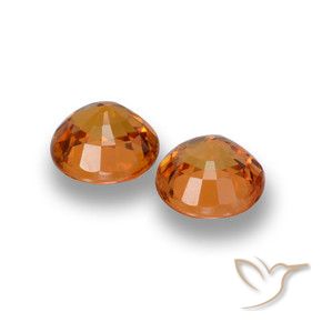 Gemme di Zaffiro Arancio giallastro naturale da 1.23 ct, Rotondo, VVS-VS