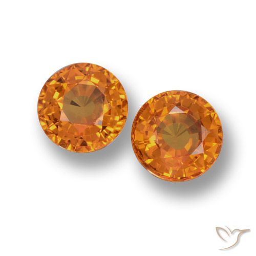 1.23ctw Naturale Arancio Medio Zaffiro, Rotondo, VVS-VS