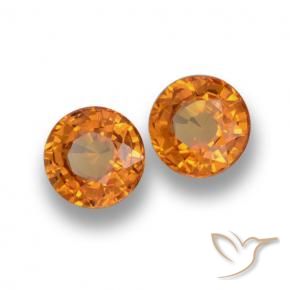 Gemme di Zaffiro Arancio Medio naturale da 1.23 ct, Rotondo, VVS-VS