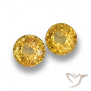 Gemme di Zaffiro Dorato naturale da 1.14 ct, Rotondo, VVS-VS