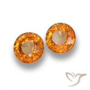 Gemme di Zaffiro Arancio Medio naturale da 1.11 ct, Rotondo, VVS-VS