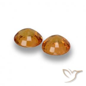 Gemme di Zaffiro Arancio Medio naturale da 1.11 ct, Rotondo, VVS-VS