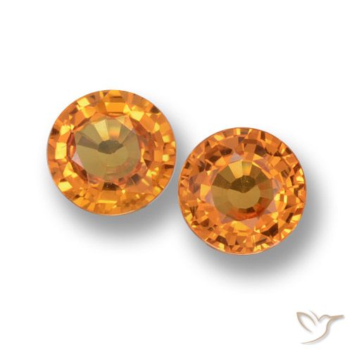1.18ctw Naturale Arancio Medio Zaffiro, Rotondo, VVS-VS