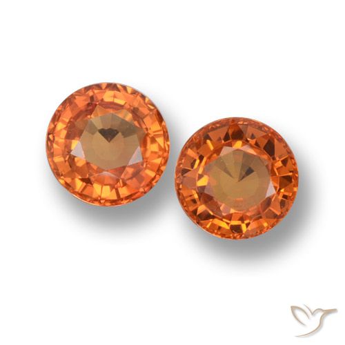 1.25ctw Naturale Arancio Medio Zaffiro, Rotondo, VVS-VS