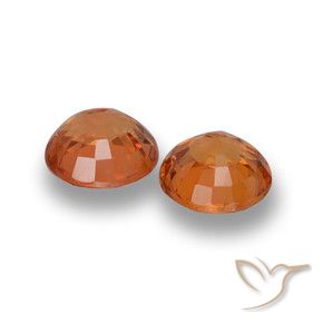 Gemme di Zaffiro Arancio Medio naturale da 1.25 ct, Rotondo, VVS-VS