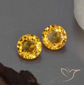 Gemme di Zaffiro Arancio dorato naturale da 1.07 ct, Rotondo, VVS