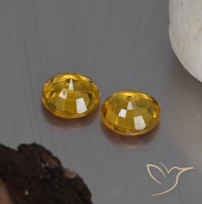 Gemme di Zaffiro Arancio dorato naturale da 1.07 ct, Rotondo, VVS