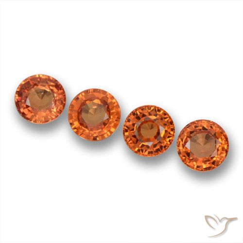 2.36ctw Naturale Arancione scuro Zaffiro, Rotondo, VVS-VS