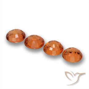 Gemme di Zaffiro Arancione scuro naturale da 2.36 ct, Rotondo, VVS-VS