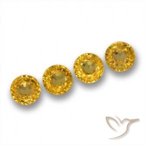 Gemme di Zaffiro Dorato scuro naturale da 2.23 ct, Rotondo, VVS-VS