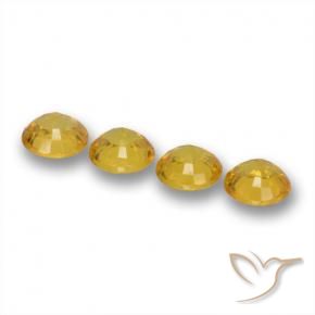 Gemme di Zaffiro Dorato scuro naturale da 2.23 ct, Rotondo, VVS-VS