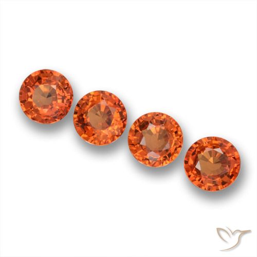 2.37ctw Naturale Arancione rossastra Zaffiro, Rotondo, VVS-VS