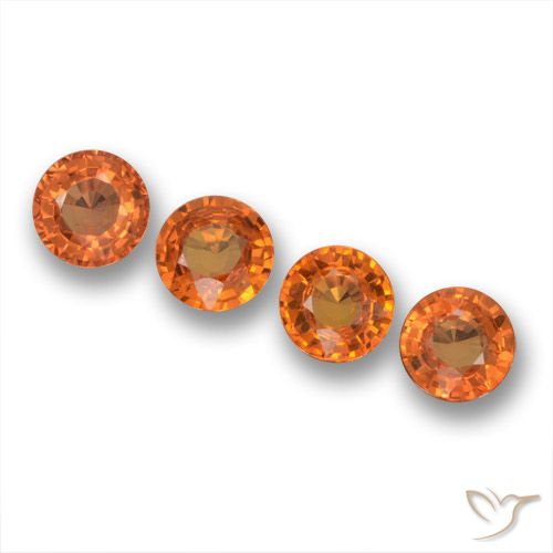 2.42ctw Naturale Arancione brillante Zaffiro, Rotondo, VVS-VS
