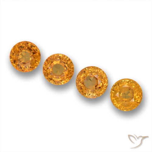 3.10ctw Naturale Arancio Medio Zaffiro, Rotondo, VVS-VS