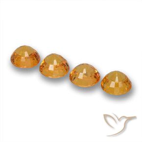 Gemme di Zaffiro Arancio Medio naturale da 3.10 ct, Rotondo, VVS-VS