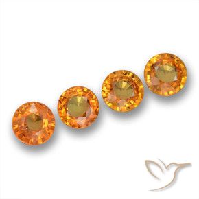 Gemme di Zaffiro Albicocca Arancia naturale da 2.04 ct, Rotondo, VS