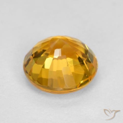 Zaffiro Arancio Medio naturale da 0.83 ct, Rotondo, VVS-VS