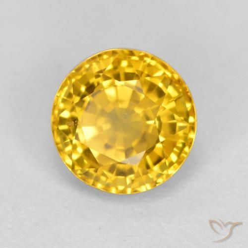 0.75ct Naturale Dorato Zaffiro, Rotondo, VVS-VS