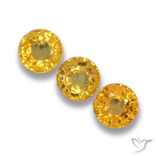 1.69ctw Naturale Arancio Dorato Profondo Zaffiro, Rotondo, VVS-VS
