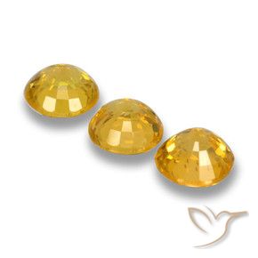 Gemme di Zaffiro Arancio Dorato Profondo naturale da 1.69 ct, Rotondo, VVS-VS