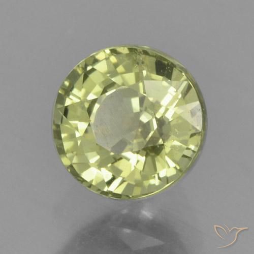 Zaffiro Giallo verdastro naturale da 0.84 ct, Rotondo, VS