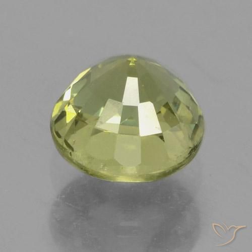 Zaffiro Giallo verdastro naturale da 0.84 ct, Rotondo, VS