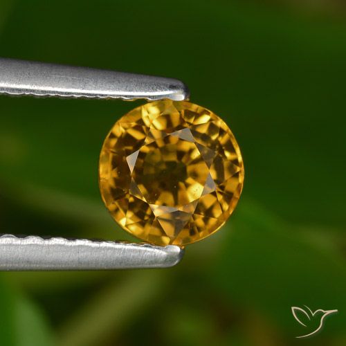 0.68ct Naturale Dorato scuro Zaffiro, Rotondo, VVS-VS