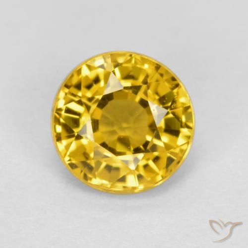 0.69ct Naturale Dorato Zaffiro, Rotondo, VVS-VS