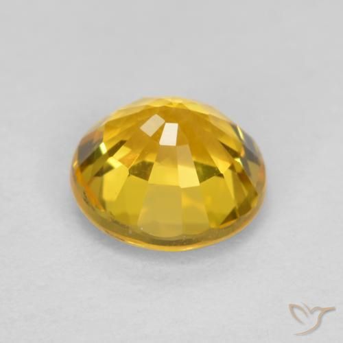 Zaffiro Dorato naturale da 0.69 ct, Rotondo, VVS-VS