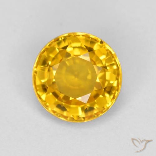 0.65ct Naturale Dorato Zaffiro, Rotondo, VVS-VS