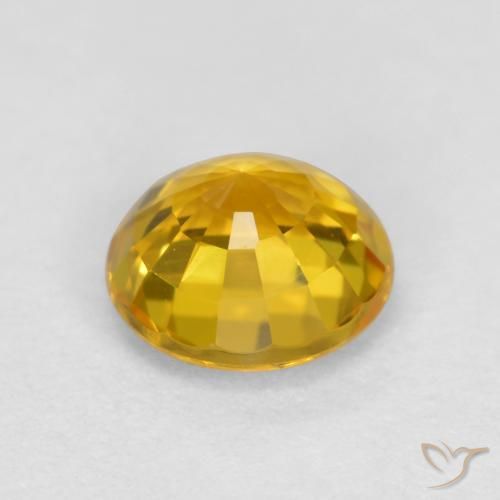 Zaffiro Dorato naturale da 0.65 ct, Rotondo, VVS-VS