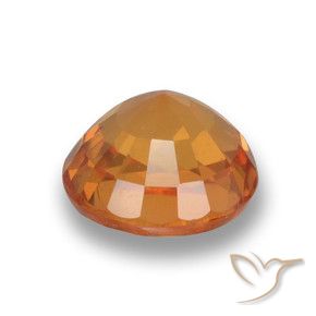 Zaffiro Arancione brillante naturale da 0.70 ct, Rotondo, VVS-VS