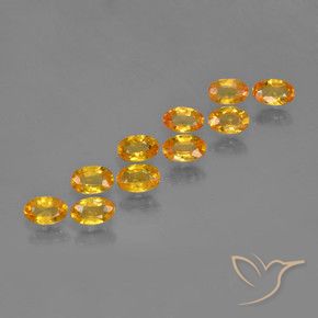 Gemme di Zaffiro Arancio Scuro-Oro naturale da 3.45 ct, Ovale, VS