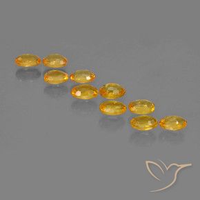 Gemme di Zaffiro Arancio Scuro-Oro naturale da 3.45 ct, Ovale, VS