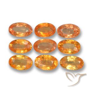 Gemme di Zaffiro Arancione brillante naturale da 2.70 ct, Ovale, VS