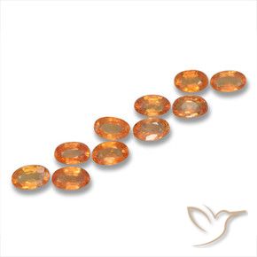 Gemme di Zaffiro Arancione brillante naturale da 3.45 ct, Ovale, VS