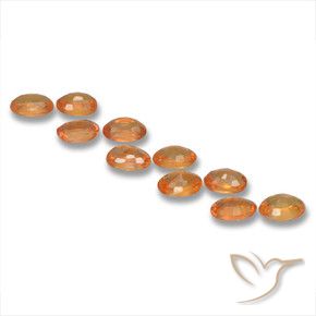 Gemme di Zaffiro Arancione brillante naturale da 3.45 ct, Ovale, VS