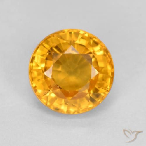 0.75ct Naturale Arancio Medio Zaffiro, Rotondo, VS